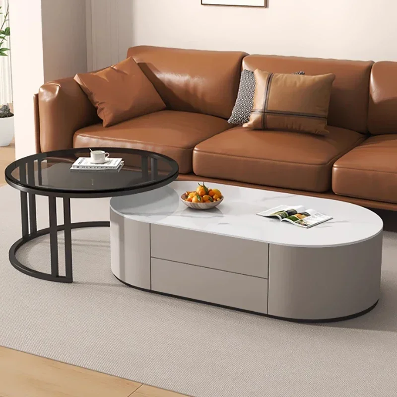 

Round Designer Coffee Table Luxury Modern Storage Trendy Coffee Table Nordic Simple Mesa De Centro Sala Living Room Furniture