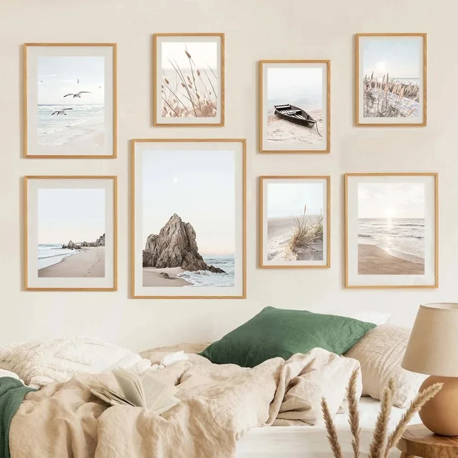 Póster e impresión de gaviota, cuadro sobre lienzo para pared, faro nórdico, imágenes de paisaje marino para sala de estar