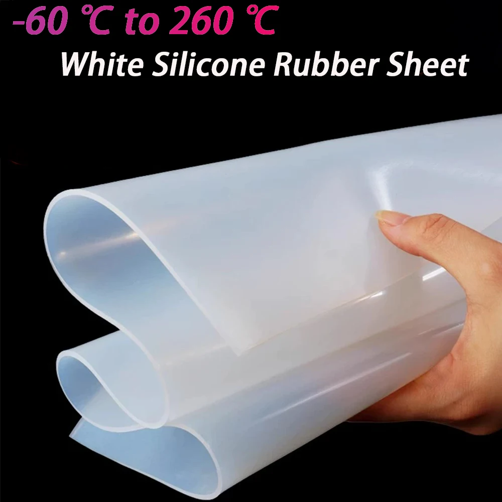 1Pcs 50x50x0.5mm ~ 1000x1000x1.5mm Translucent Food Grade Silicone Rubber Sheet High Temp Resistance Silica Gel Plate