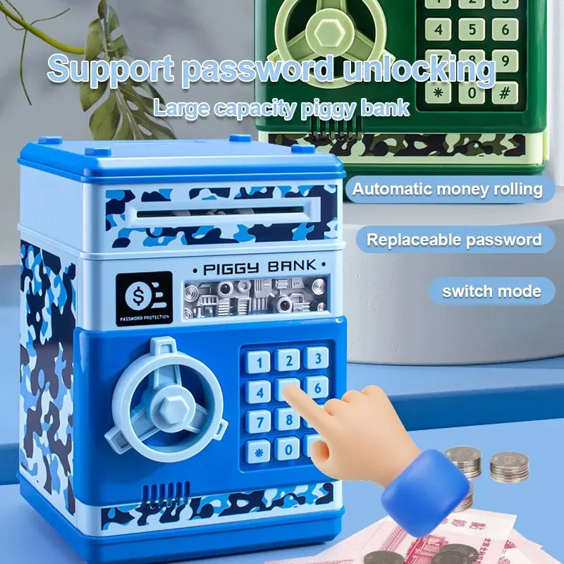 AIntelligence Piggy Bank for Children, Impressão Digital, Máquina ATM, Coins Digitais, Saving Safe Deposit, Kids Toy, Money Box