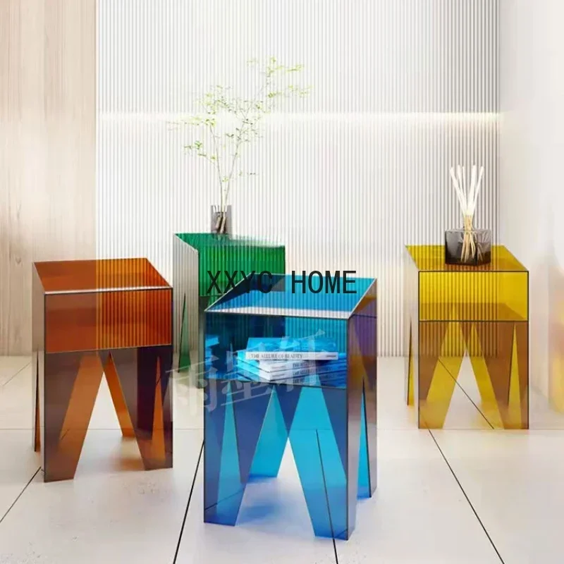 

Transparent Sofa Side Table Corner Casual Coffee Small Table Modern Simple Coffee Table
