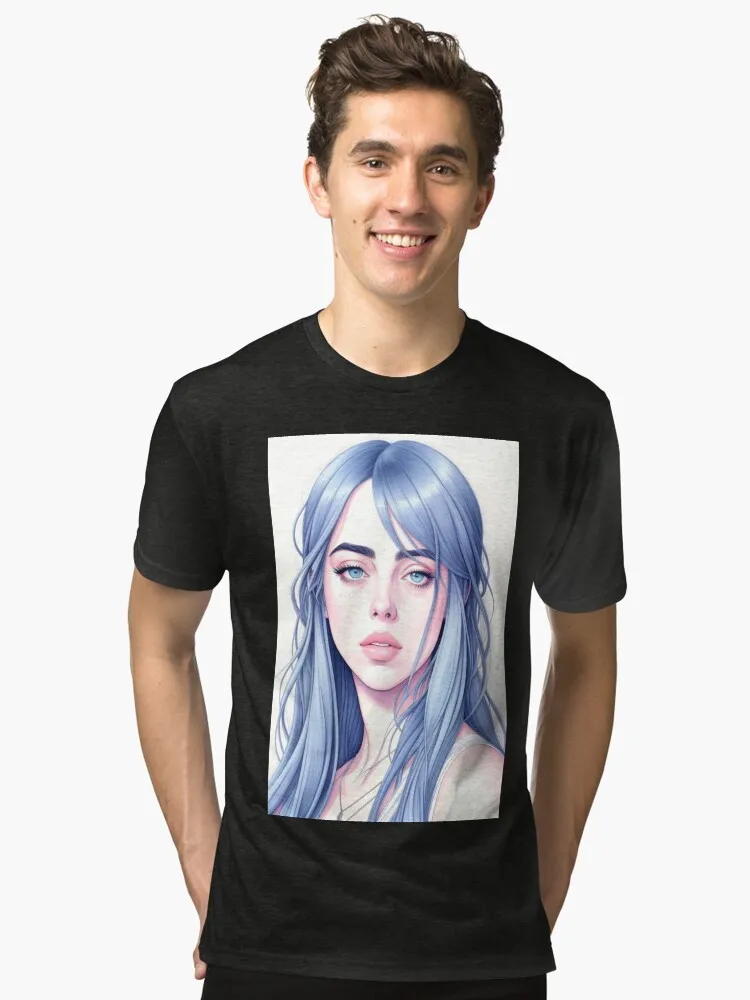 

Футболка Billie Eilish с принтом-стикером, идеальный подарок, летняя коллекция 2026, мужская и женская, повседневная, трендовая, из чистого хлопка, люкс