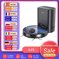 ILIFE T10s Robot Vacuum Cleaner, 2 in 1 Vacuum and Mop, Self-Emptying Station, 3000Pa Suction, LDS Navigation, 150 mins Runtime
