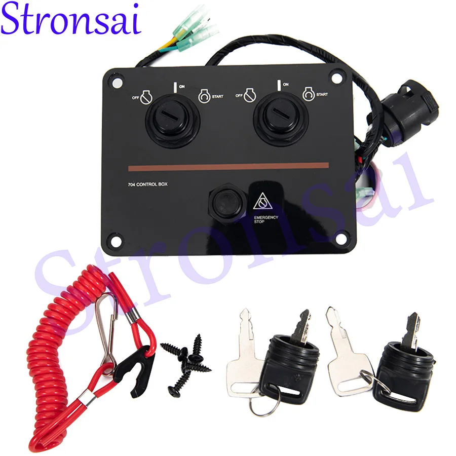 6K1-82570 12V Dual Engine Key Switch Panel Twin Kit For Yamaha Outboard Engine 6K1-82570-00 10 Pins