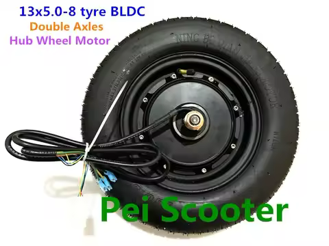 13 inch 13x5.00-8 tyre double shafts BLDC brushless non-gear hub wheel motor for scooter phub-182