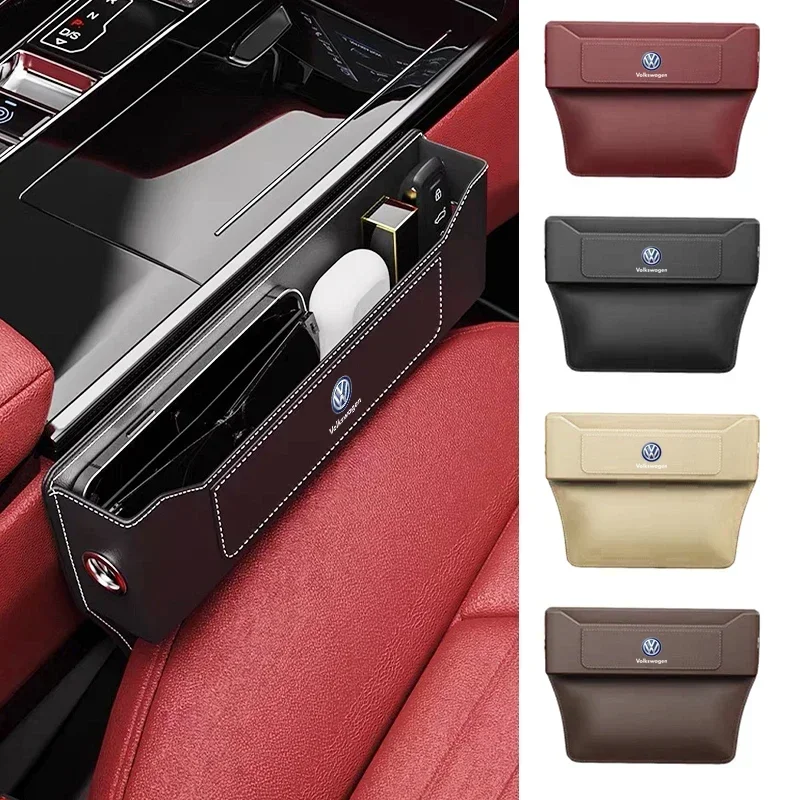 Car Seat Gap Multifunction Leather Organizer Storage Accessories For Volkswagen VW Scirocco Jetta Beetle Golf Passat Tiguan