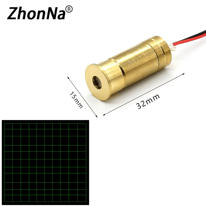 3D Scanning Laser Modules Laboratory Modeling Grid Laser Green Light 532nm 45mW Laser Head DC2.3-5V Input Optics Accessories