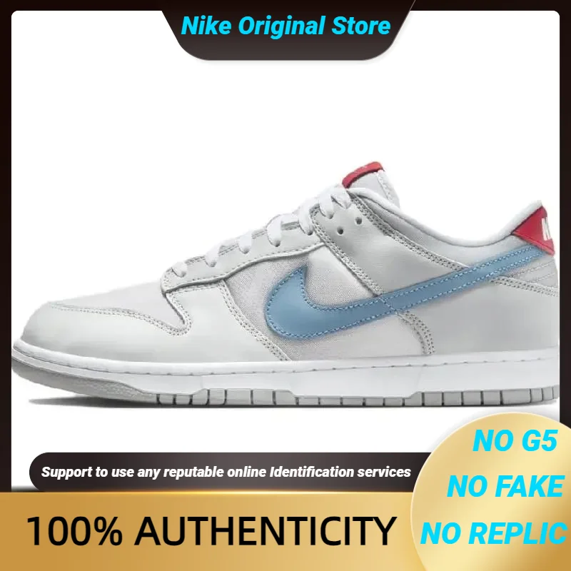 

Кроссовки Nike Dunk мужские, низкие, Серебристые/синие, для скейтбординга