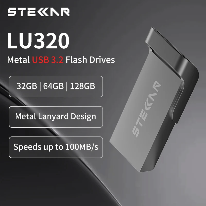 

STELLAR LU320 USB3.2 флэш-накопитель высокоскоростной флэш-накопитель 32 ГБ 64 ГБ 128 ГБ JumpDrive металлический ручка для компьютера