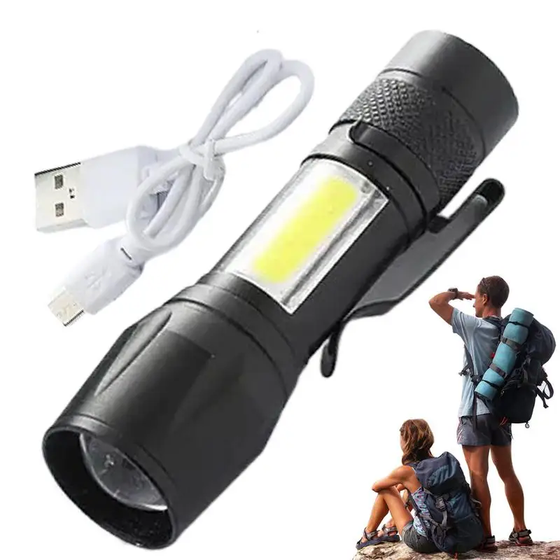 Pocket Rechargeable Flashlight Handheld Flashlight High Lumens Waterproof LED Flashlight Rechargeable Flash Light Adjustable