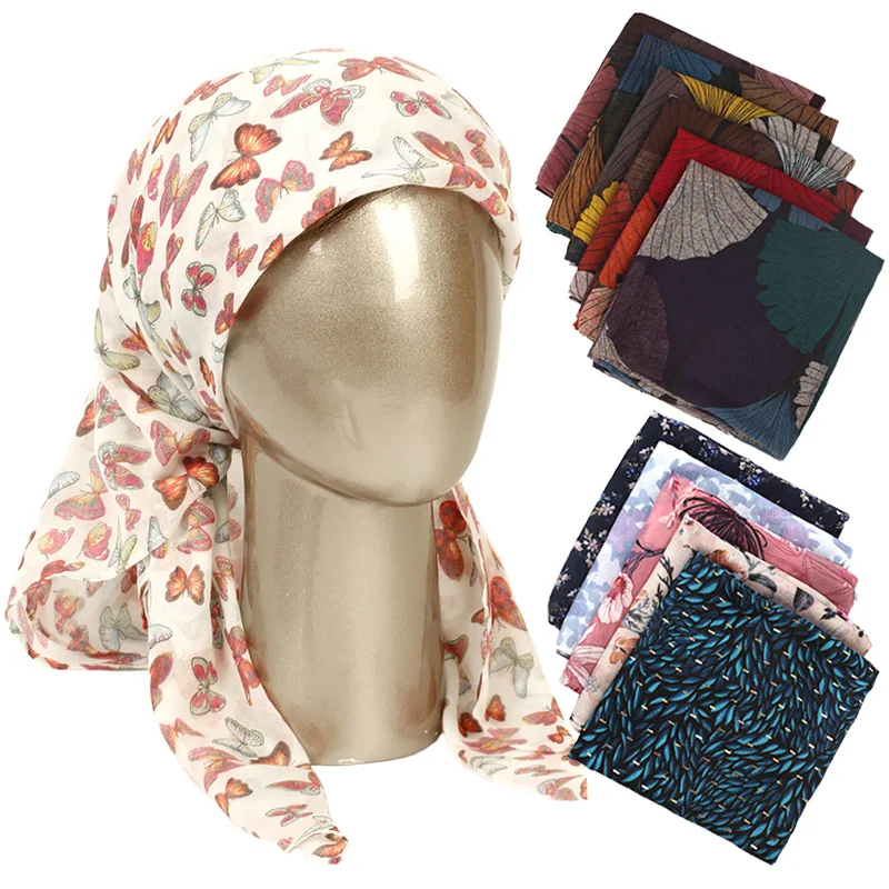 Printing Bandanas Hair Bands For Girls Women Square Satin Scarf Fashion Turban Headband New Vintage Hair Accessories