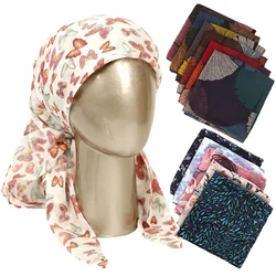 Drucken Bandanas Haarbänder Für Mädchen Frauen Platz Satin Schal Mode Turban Stirnband Neue Vintage Haar Zubehör