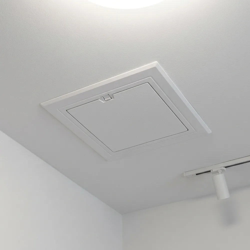 White ABS Inspection Hatch Cover For Ceiling Panel, Decorative Air Conditioner Port In 250/300/350mm Sizes