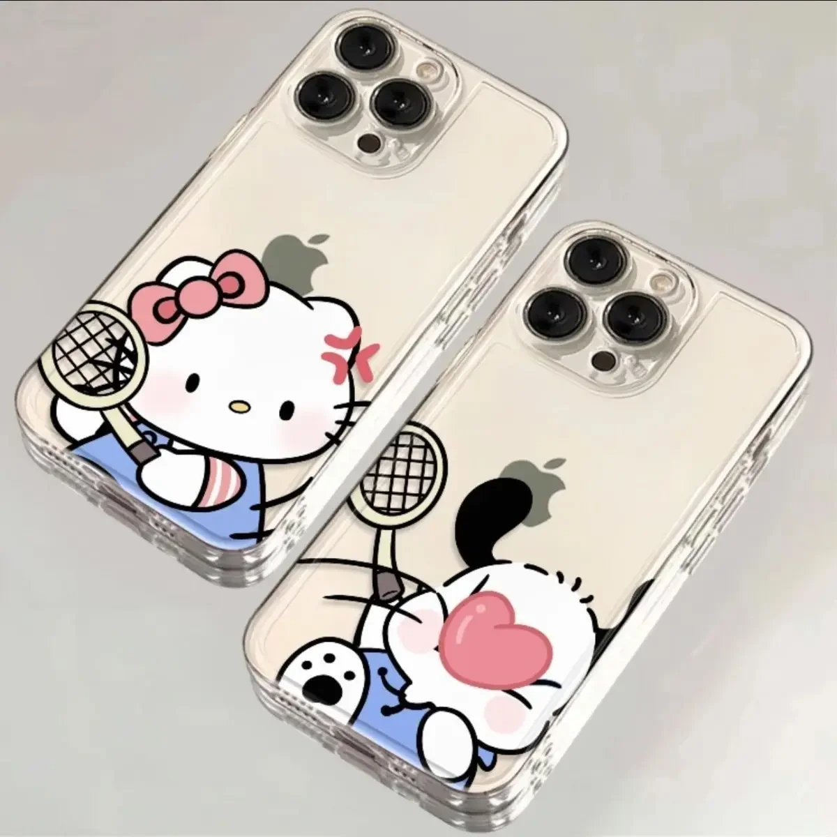 Sanrio Hello Kitty Pochacco Play Tennis Couple Y2K Phone Case For iPhone 16 15 14 13 12 11 Mini Pro Max X XR XSMax 7 8 Plus SE20