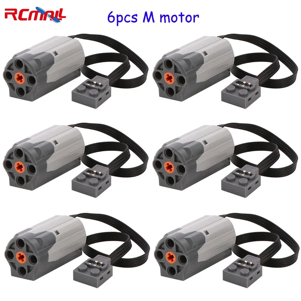 RCmall 6PCS 8883 M Motor Power Functions Parts Building Blocks Compatible with Legoeds MOC Technology PF Blocks