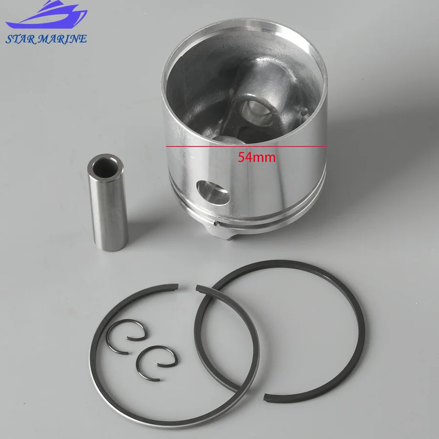 6E3-11631 Piston Set Std For Yamaha Outboard Motor Parts 5HP 2 Stroke 54MM 6E3-11631-00-98 6E3-11631-00 6E311631 Powertec Seapro