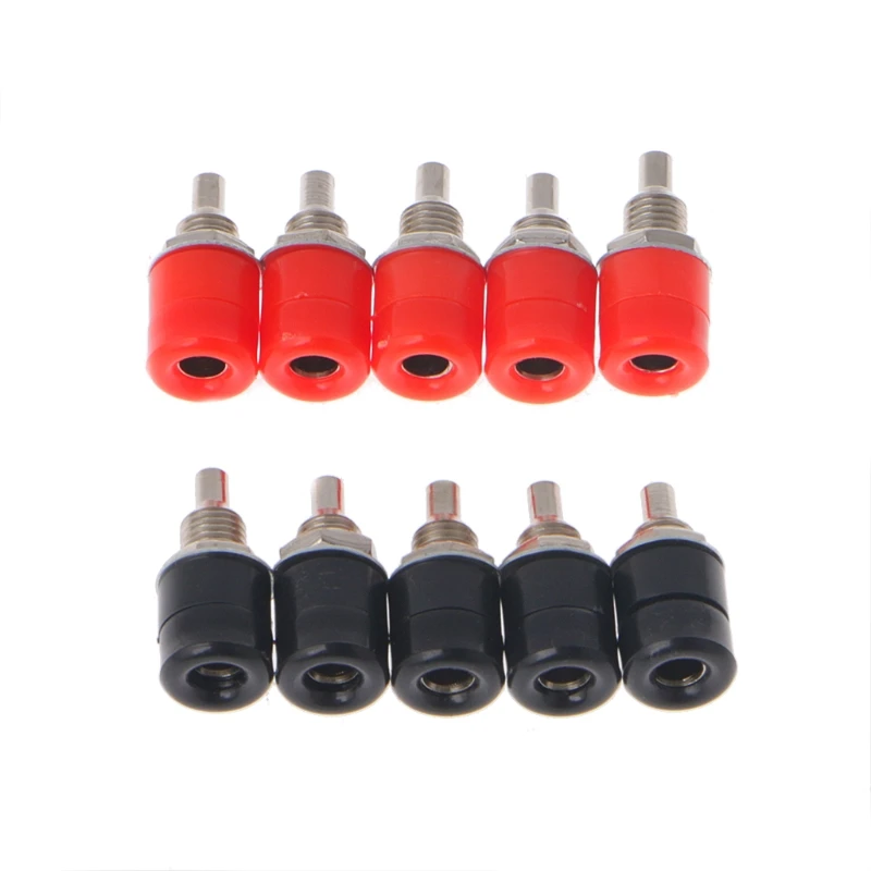 10Pcs Insulated Safety 4MM Banana Plug Socket Jack Panel Mount Binding Post Connector Multimeter Socket Banana head