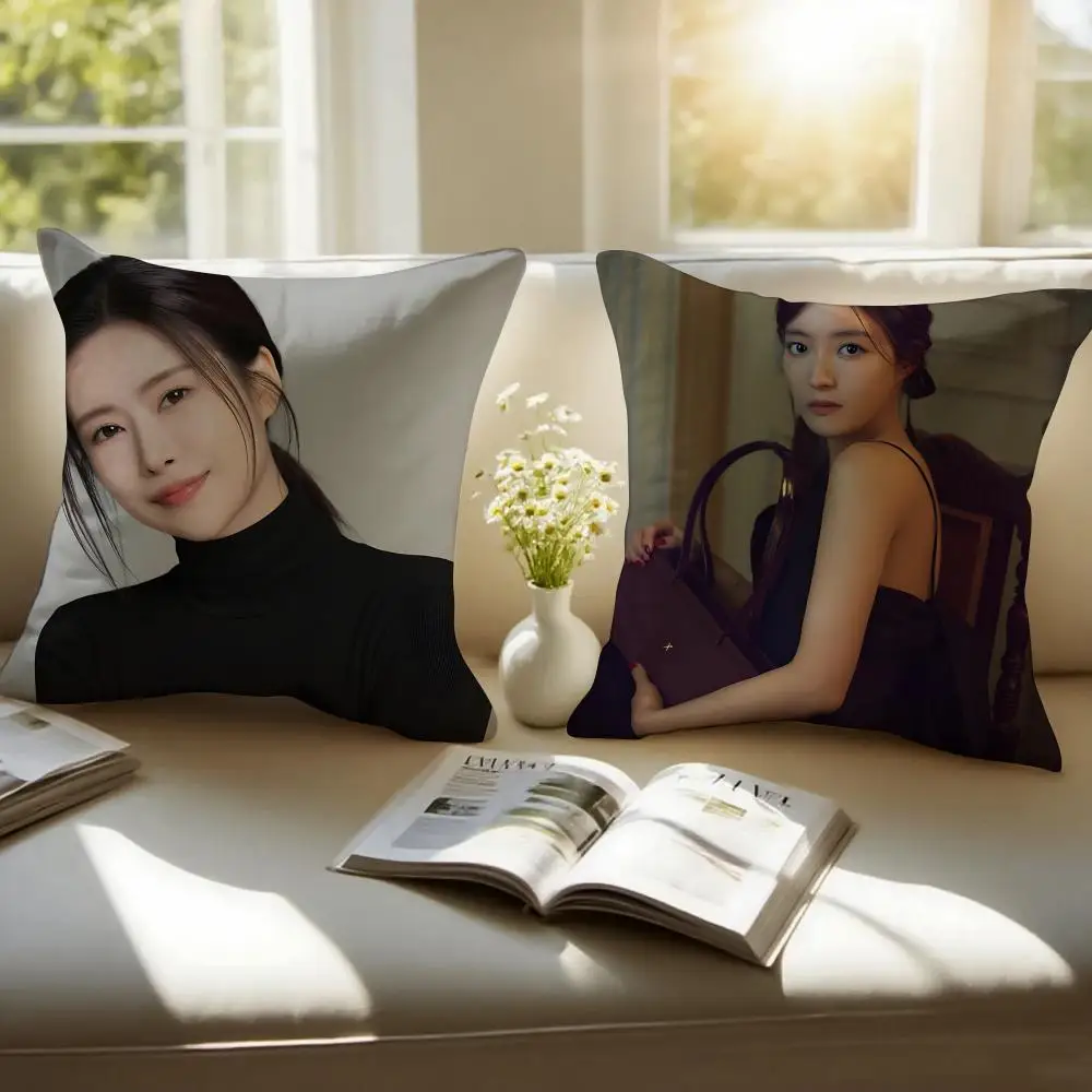 Korean Drama Lee Se-young Cushion Cover Pillowcase Anti-dustmite Invisible Zipper Short Plush Sofa Cushion