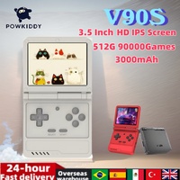 NEW POWKIDDY V90S Retro Flip 3.5 Inch 4:3 640*480 HD IPS Screen Handheld Game Console Open Source A133Plus Vibration function