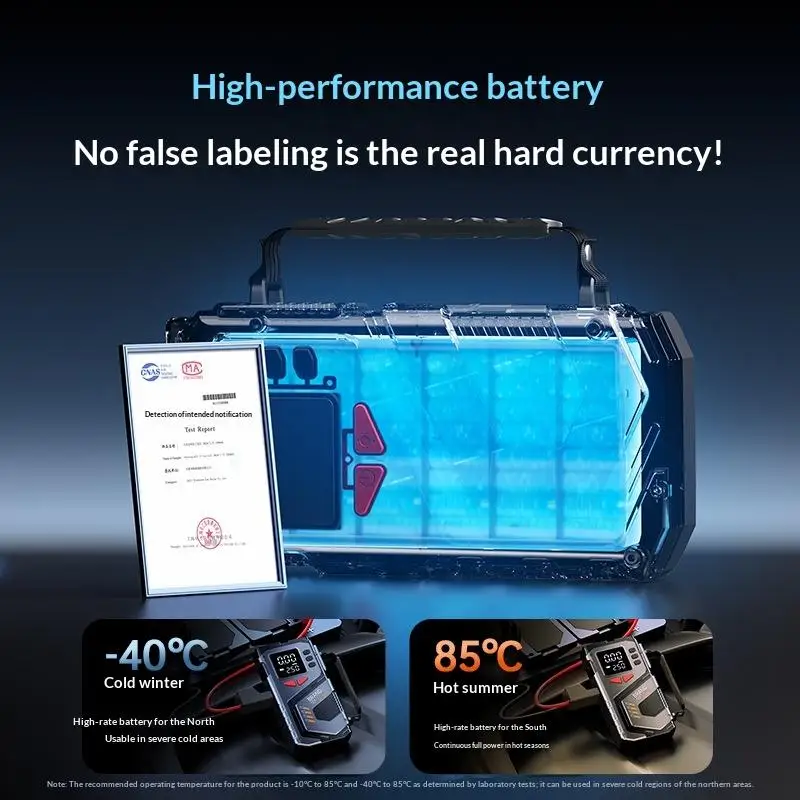 Portable Jump Starter With Air Compressor For 12V Petrol Car 150 PSI Car Tires Air Pump With LED Lights & Pressure Gauge▪ view 4