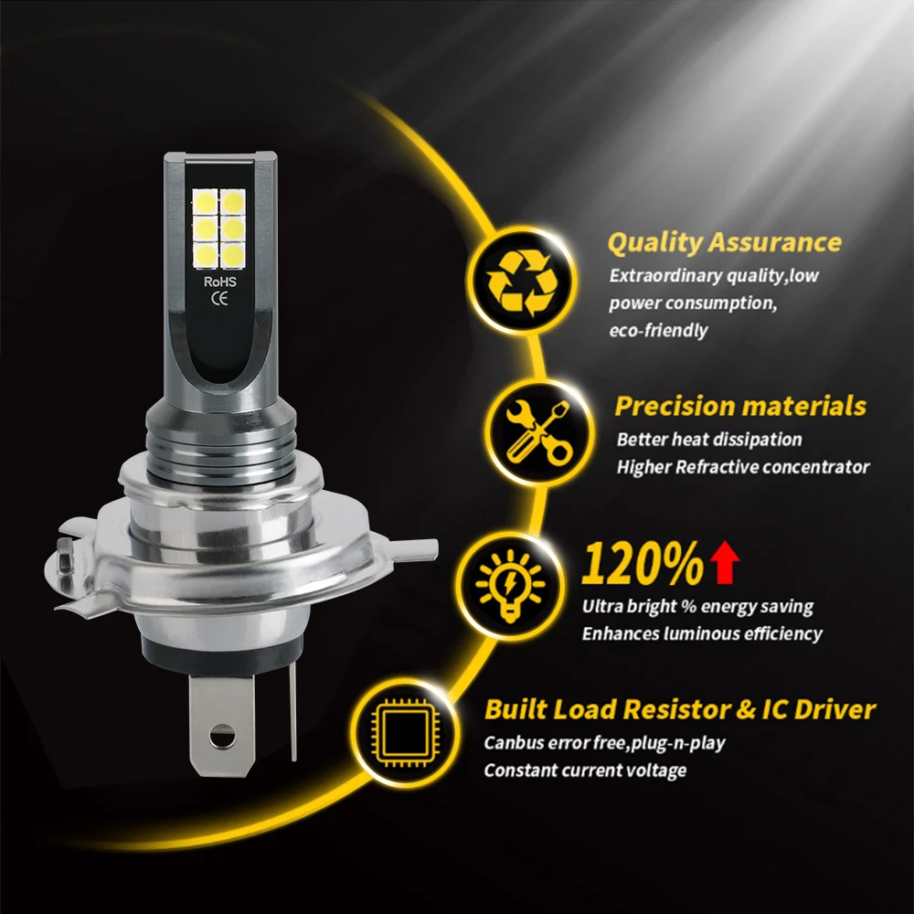 Oprah 2pcs LED H7 H4 H11 9006/HB4 9005/HB3 H1 H3 Fog Bulbs For Car Headlight Bulb Low Beam Canbus DRL Daytime Running Light 12V