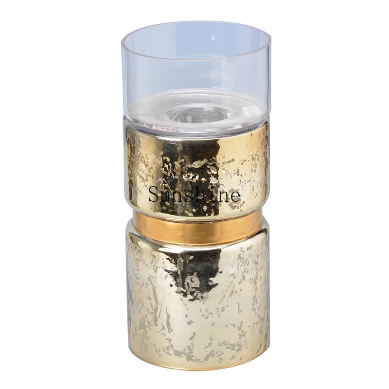 Retro mottled glass candlestick study living room entrance tabletop ornament flower ware