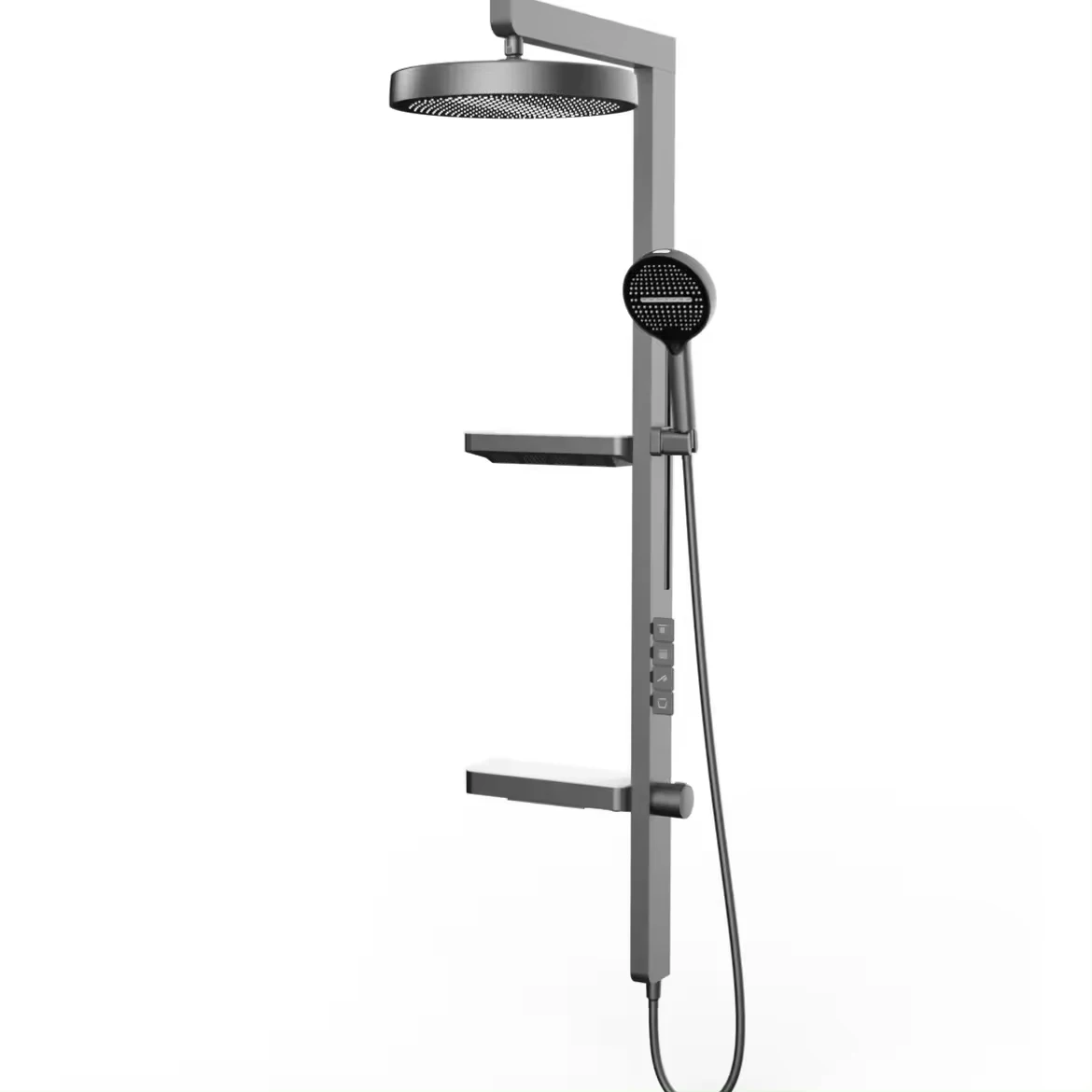 أسود متعدد الوظائف شلال البيانو مفتاح التدليك الساخن والبارد الحائط دش رئيس مجموعات نظام دش مجموعة