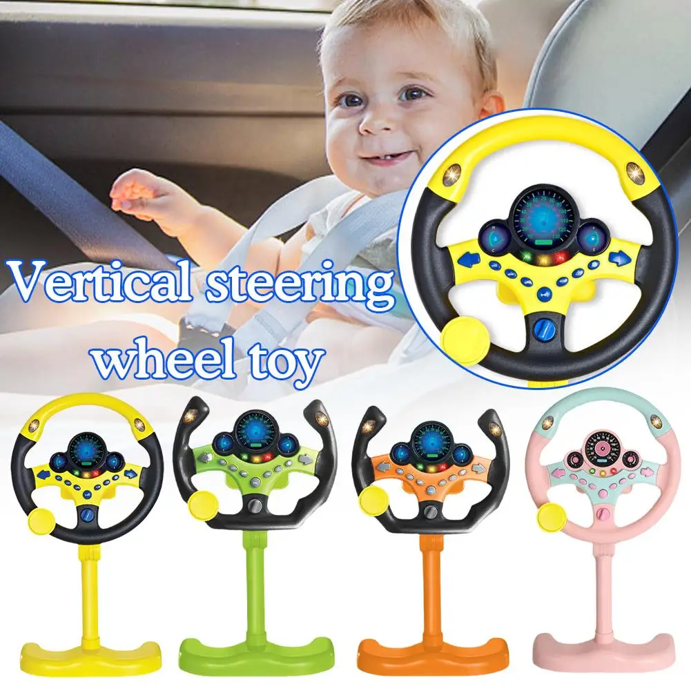 Simulate Driving Car Copilot Steering Wheel Eletric Baby Toys with Sound Kids Musical Educational Stroller Driving Vocal Toys