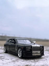 1/36 Rolls Royce Phantom Car Model Alloy Diecast Simulation Toy with Sound Light 2 Doors Opened Toys for Kids Christmas Gifts