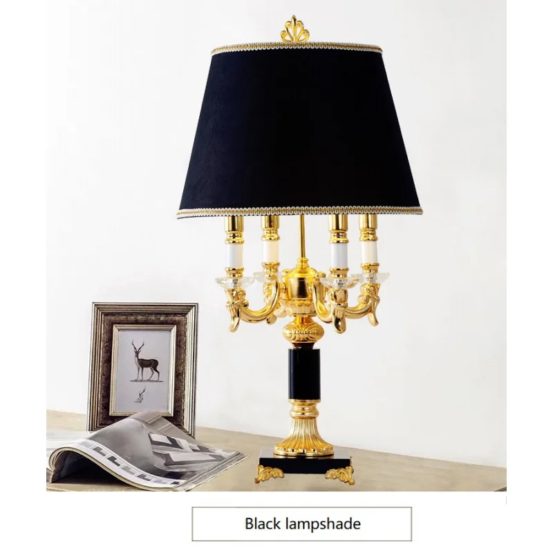 

High Quality Luxury Fashion Black Crystal Table Lamp Bedside Lamps Brief Modern Decoration Table Lamps