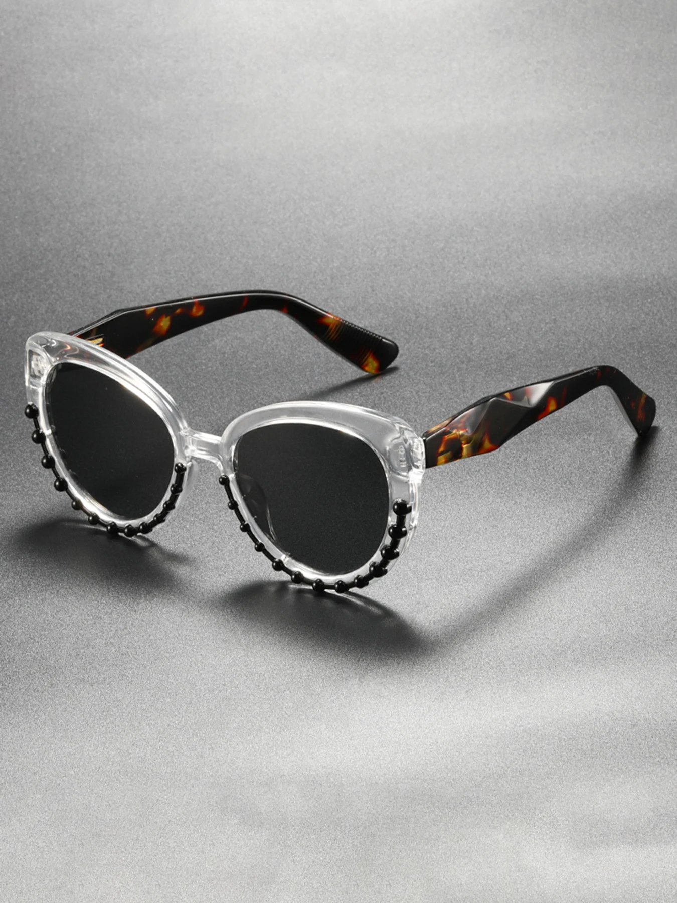 Gafas de sol con protección UV y montura redonda, elegantes y modernas, gafas de sol con protección solar y lentes grises con montura redonda a la moda