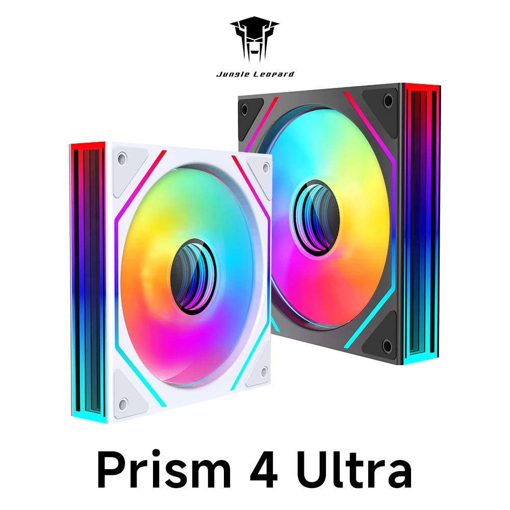 Jungle Leopard Prism 4Ultra ARGB CPU Fan 120mm Black / White Infinity Mirror 5V 3PIN ARGB Mobo Sync 4PIN PWM