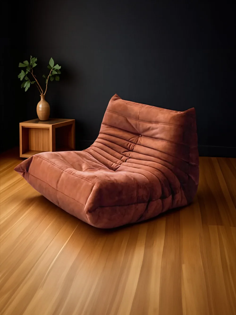 أريكة واحدة كاتربيلر من القماش البني غير اللامع لغرفة المعيشة يمكن أن تنام كرسي صالة فردي بالرياح الكريمية