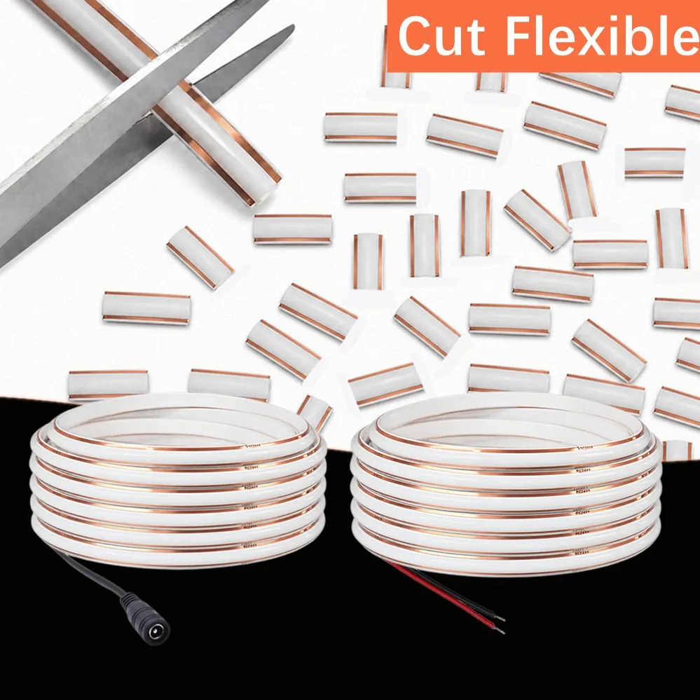 Super Bright 192LEDs COB LED Strip Light Arbitrary Cut Flexible LED Tape with Adhesive Tape 24V LED Ribbon COB Lights 0.5-10M