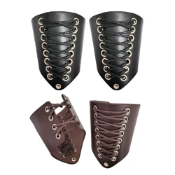 VikingsBracers-brazaletes cuero medievales para hombre y mujer, brazalete armadura brazo, guantelete cuero, brazo