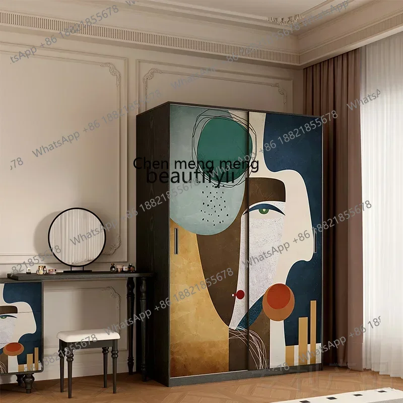 

zq1Solid wood wardrobe Bedroom Hotel cloakroom Wardrobe Living room Home storage side cabinet