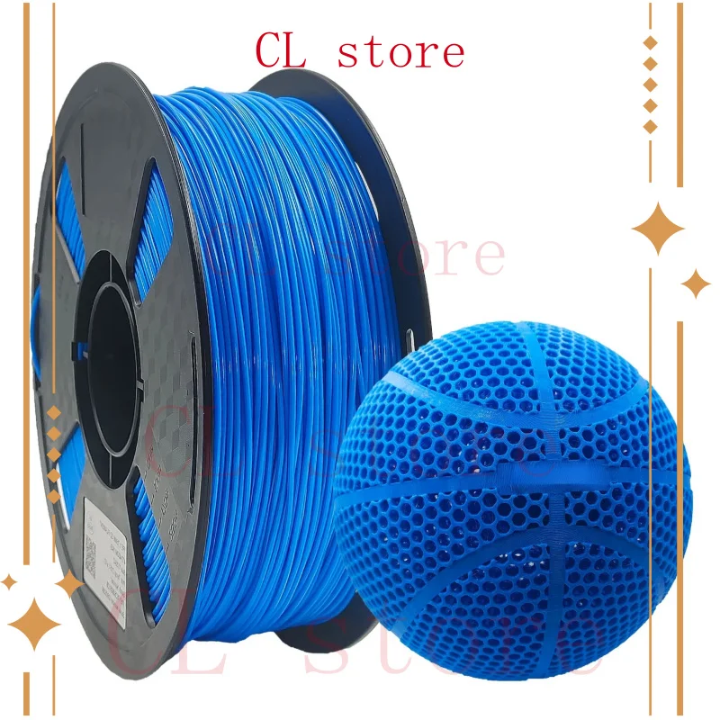 

TPE 47D Гибкая мягкая нить для 3D-принтера 1,75 мм 1 кг для печати игрушек для жевания собак и высокоэластичный надувной безвоздушный шарик для домашних животных