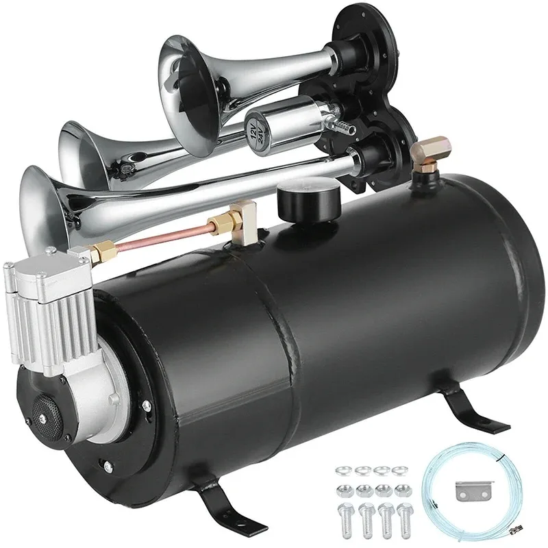 Universe Grocery Store Four Pipe Gas Horn Modified Car Air Pump 12V 150psi 3L/6L Gas Tank Air Compressor Air Compressor