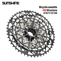 SUNSHINE-Cassette ultraligero para bicicleta, rueda libre, Material de acero al carbono, piñón de estructura HG de 9/10/11/12/13 velocidades para bicicleta de montaña