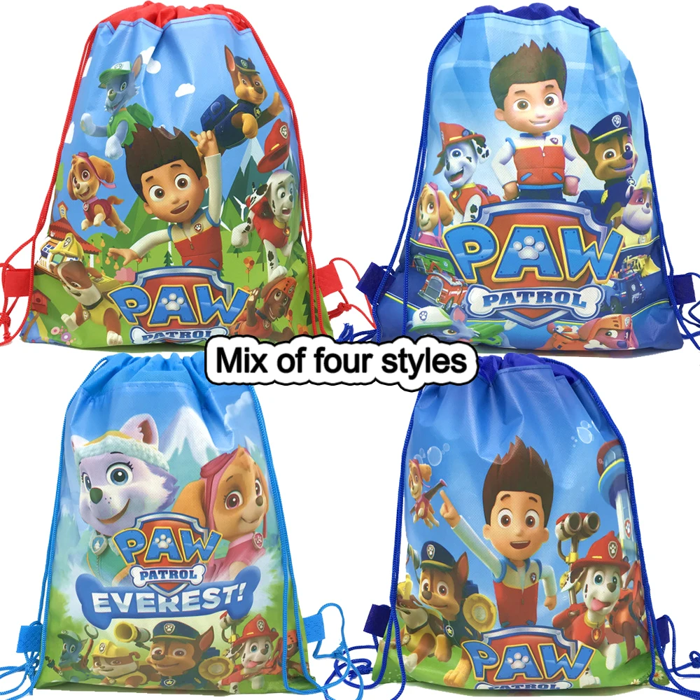 TAKARA TOMY Paw Patrol Geschenktüte, Vliesstoff, für Kinder, Jungen, Geburtstag, Party, Geschenk, Einkaufstasche, Kordelzug, Rucksack, Festival, Weihnachten, Partyzubehör 4