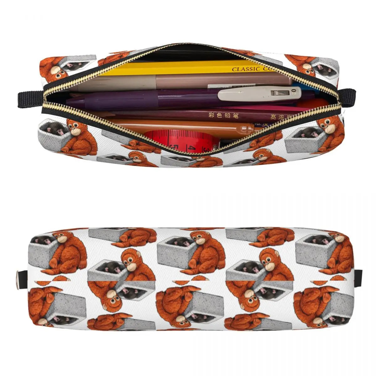 Punch Monkey Pencil Cases Creative Pen Holder Bags for Student Large Storage Students School Cosmetic Pencilcases