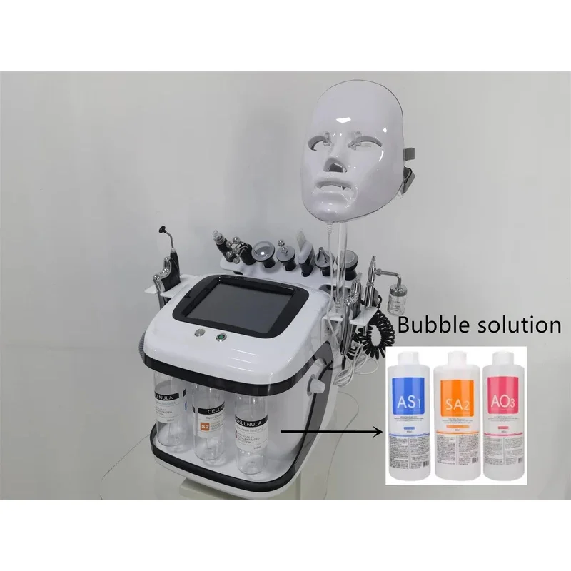 K Hydradermabrasione Hydro 11 in 1 H2O2 Macchina per ossigeno facciale Hydra Dermoabrasione Macchina per pulizia profonda Dispositivo esfoliante per la pelle
