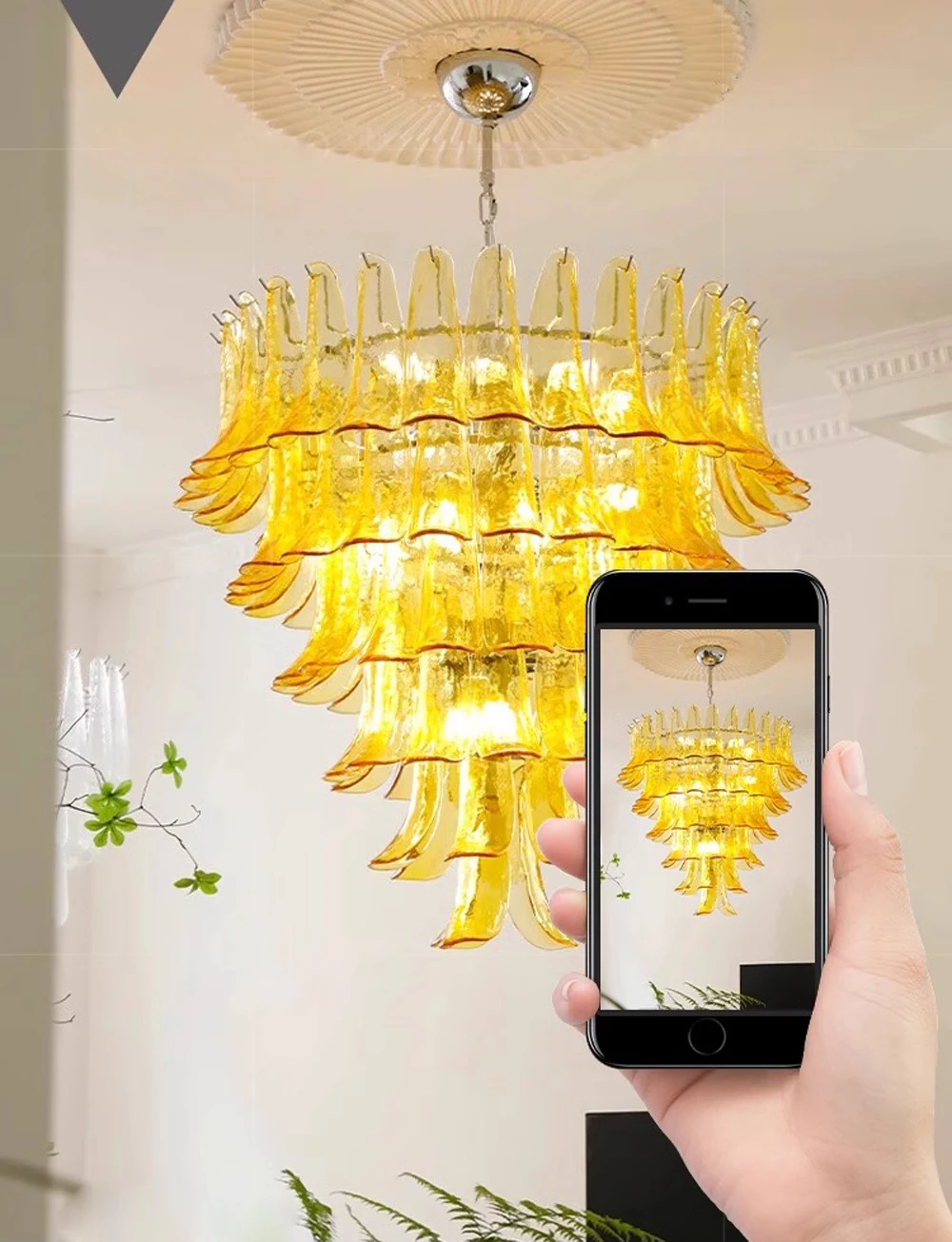 Art 4-6 Layer Snowwhite Glass Series E14 LED Dimmable