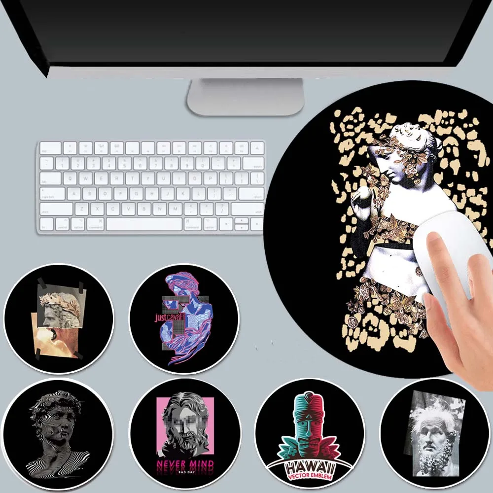 

Gaming Mouse Pads PU Leather PC Mousepad Art Statue Sculpture Series Gamer Desk Mats Stylish Desktop PC Accessories