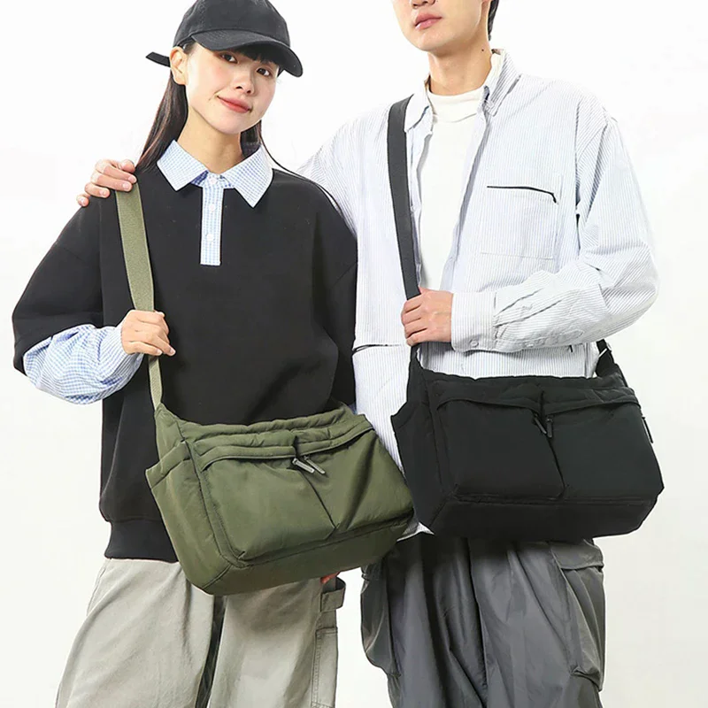 

Большая нейлоновая сумка с несколькими карманами; Повседневная и шикарная сумка-мессенджер для повседневного использования.