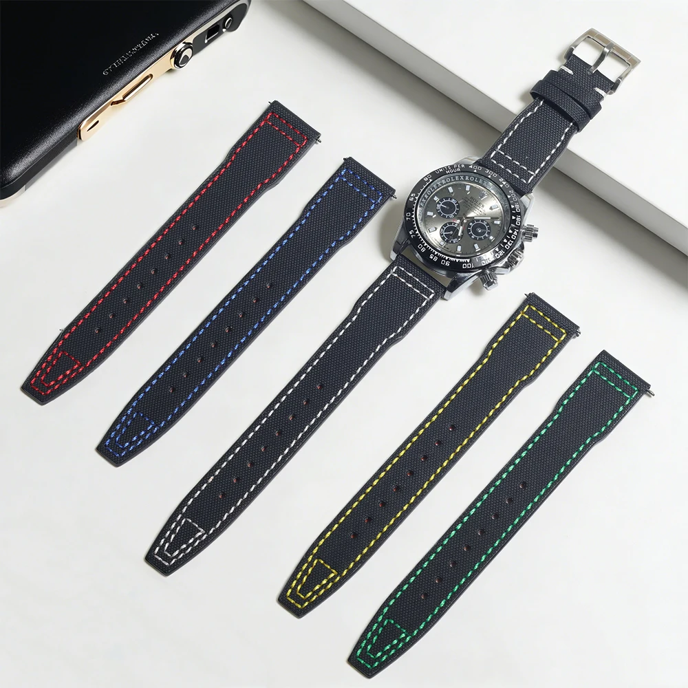

20mm 21mm 22mm Nylon Watch Strap for IWC Pilot Mark XVIII TOP GUN Spitfire IW3777 IW3890 Skin-Friendly Breathable Watch Band