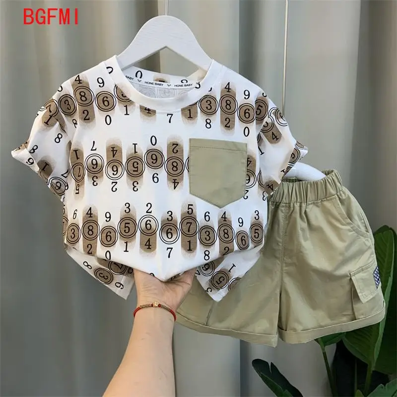 Fashion Summer Baby Girls Boys Clothing Set Kids Short Sleeve T-shirt And Shorts 2Pcs for Children Tracksuits Clothes outfits