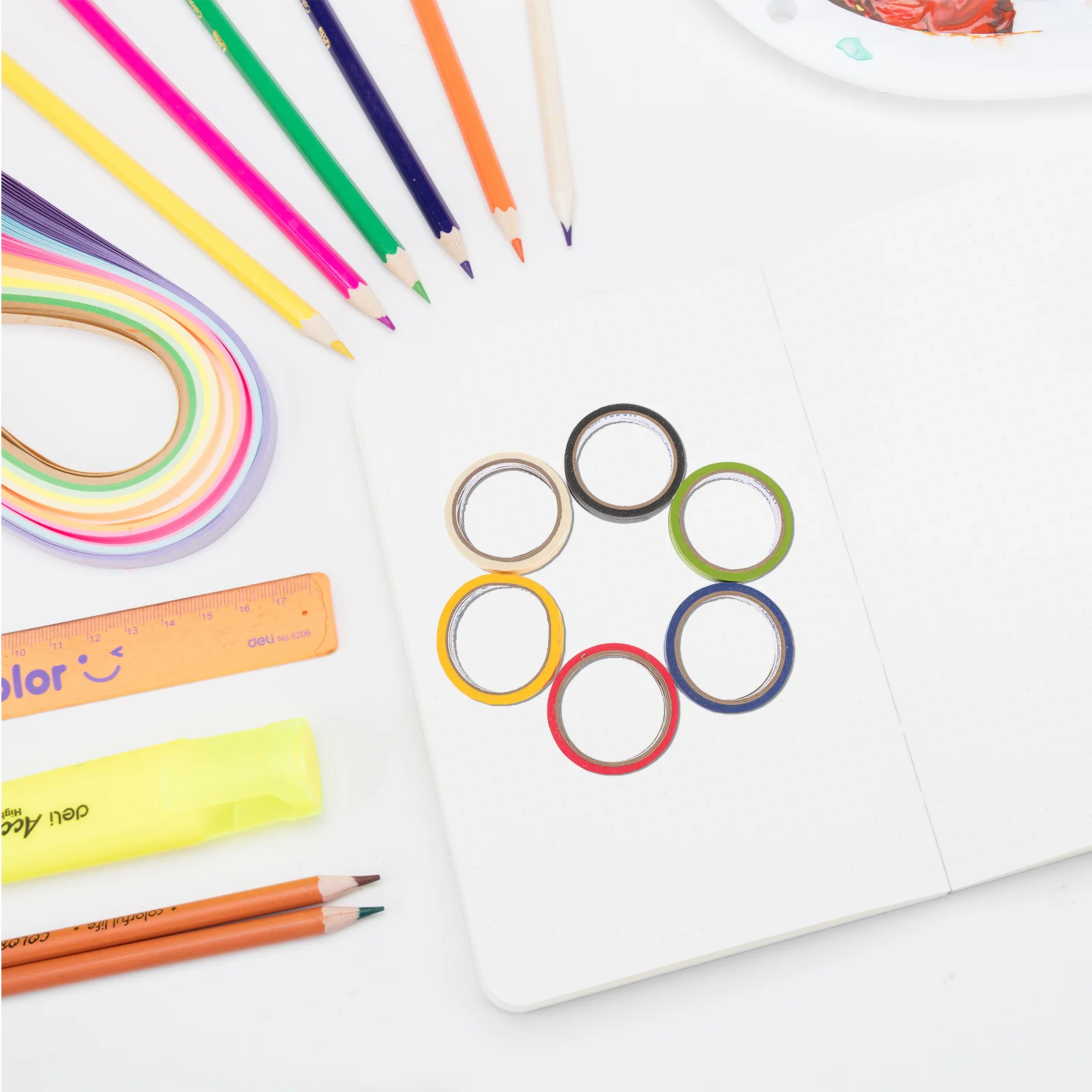 

30pcs Positioning Colored Masking Tape For Diy Craft Projects Labeling Organizing Adhesive Paper Tapes Multifunctional Tape