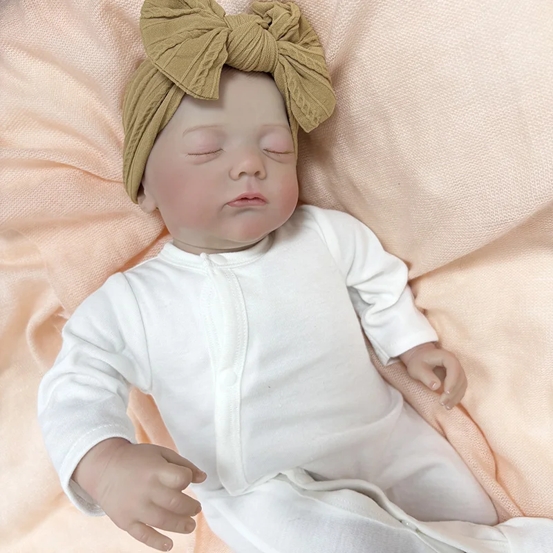 Alessia 19-calowa Lalka Reborn z Miękkiego Materiału, Realistyczna, Wielowarstwowa Malowana Skóra 3D z Widocznymi Żyłkami i Ręcznie Malowanymi Włosami