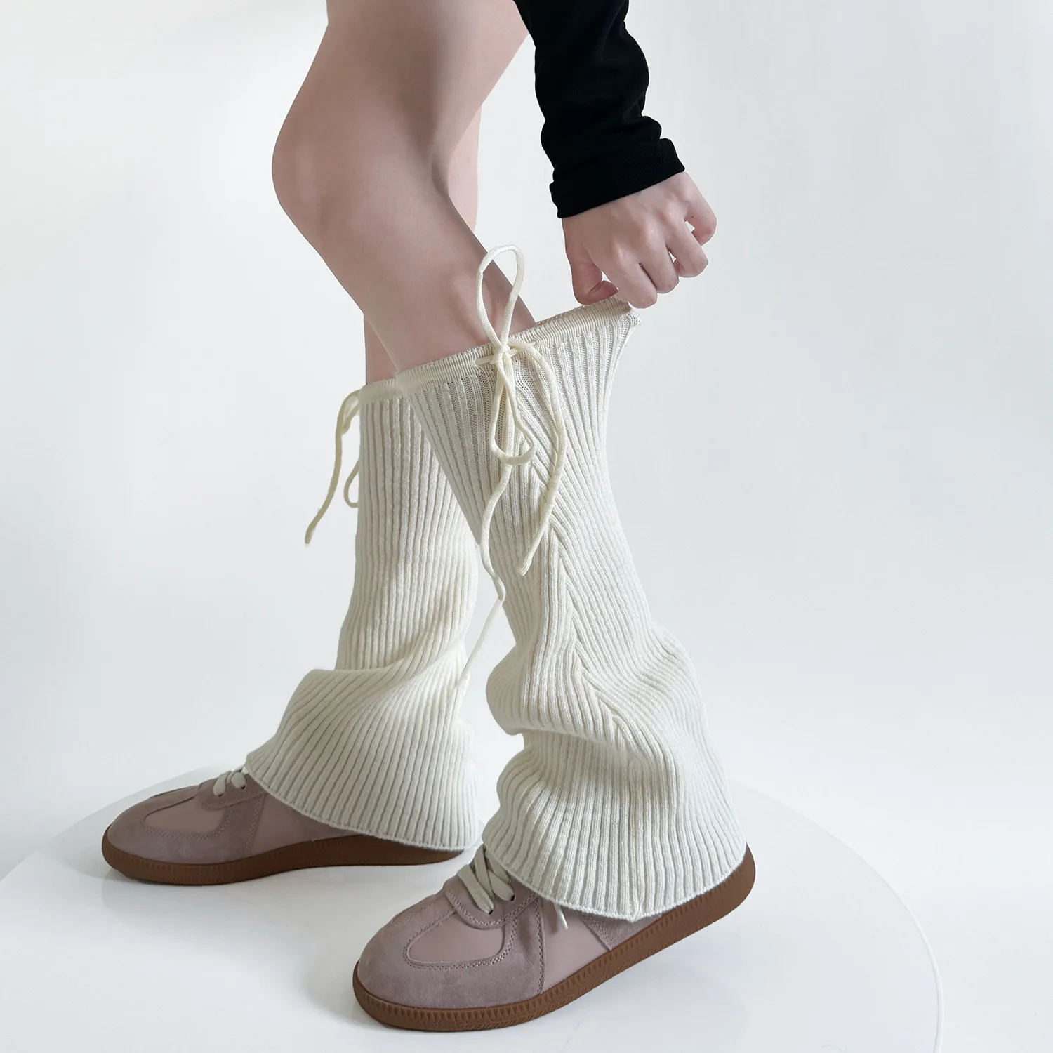 High-quality Leg Warmers Lolita Girl Loose Socks Women's Versatile Elephant Socks Strap Design Micro Flared Pile Leg Cover